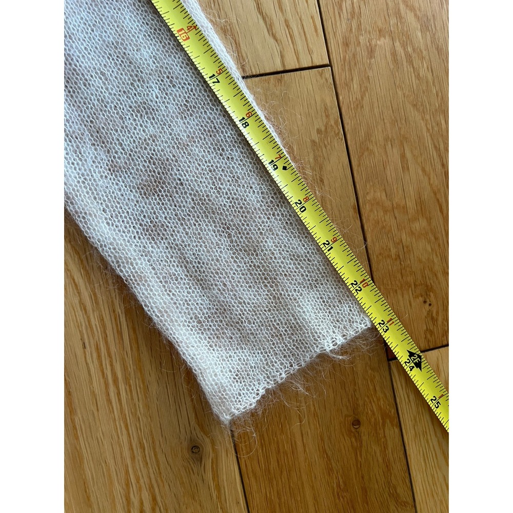 NEW Gentle Herd Sheer Overlay Mohair Wool Long Sleeve A Line Knit Midi Dress L - Picture 8 of 9